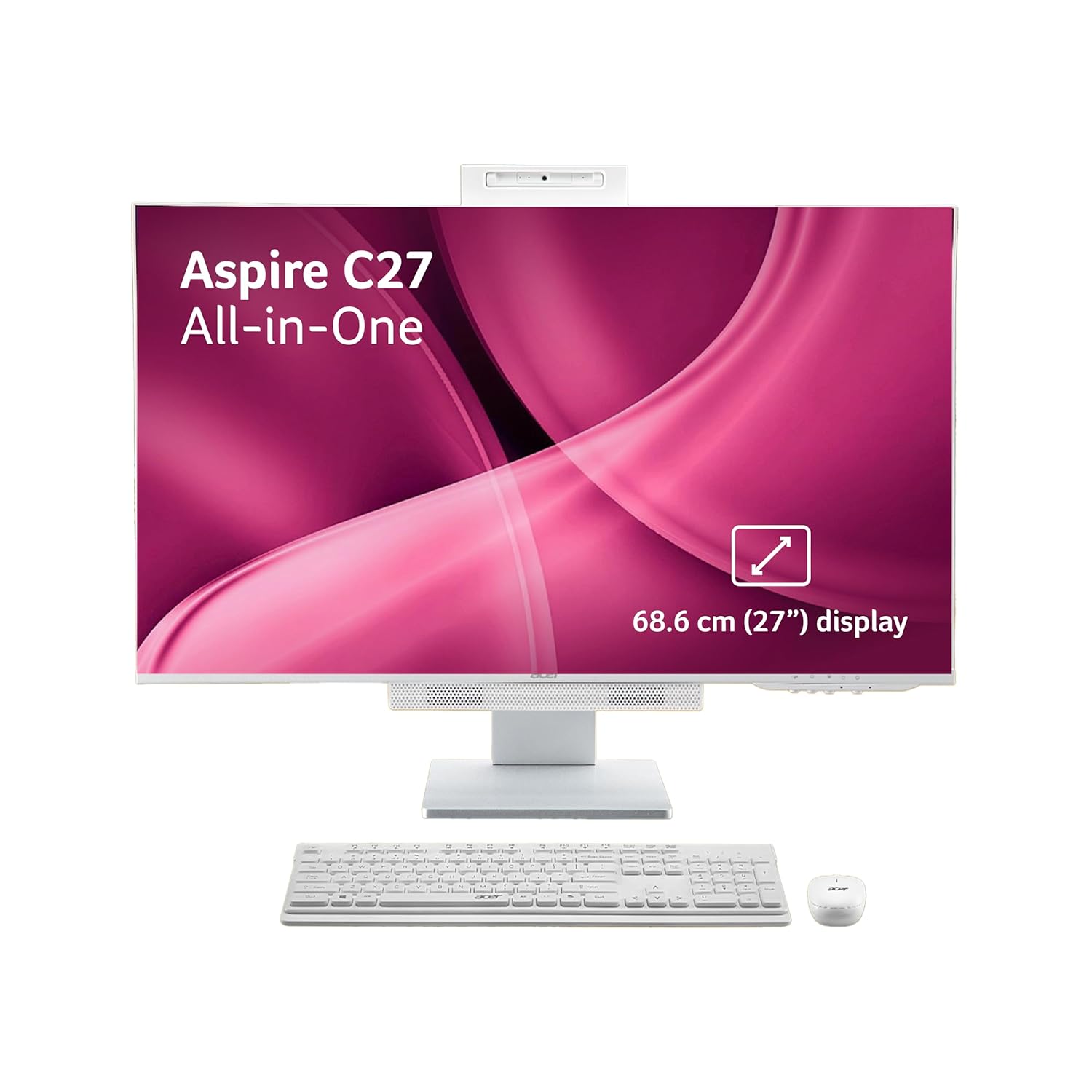 Acer Aspire C27 All in One Desktop Intel Core i5-13420H Processor (Windows 11 Home/16 GB/1 TB SSD/Microsoft Office)with 68.6 cm (27") Full HD IPS Display, Full HD 5MP Camera, Wireless Keyboard & Mouse