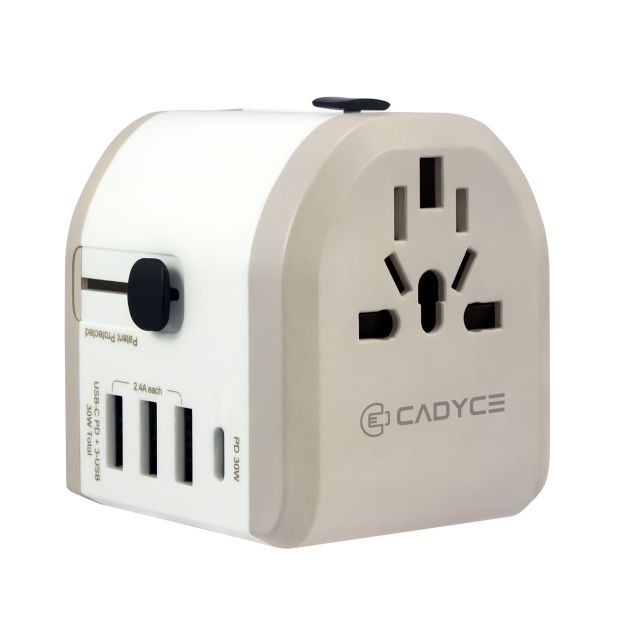 Universal Travel Adapter 30W USB-C PD & 2 Fast Charging USB ports