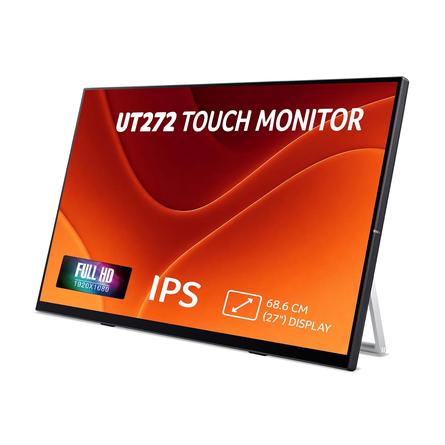 Acer UT272 27 Inch Touch Screen Monitor | Full HD IPS | 10-Point Multi-Touch | 7H Scratch-Resistant Glass | 75Hz AdaptiveSync | HDMI, DisplayPort, USB HUB | Built-in Speakers | Energy Star | Black