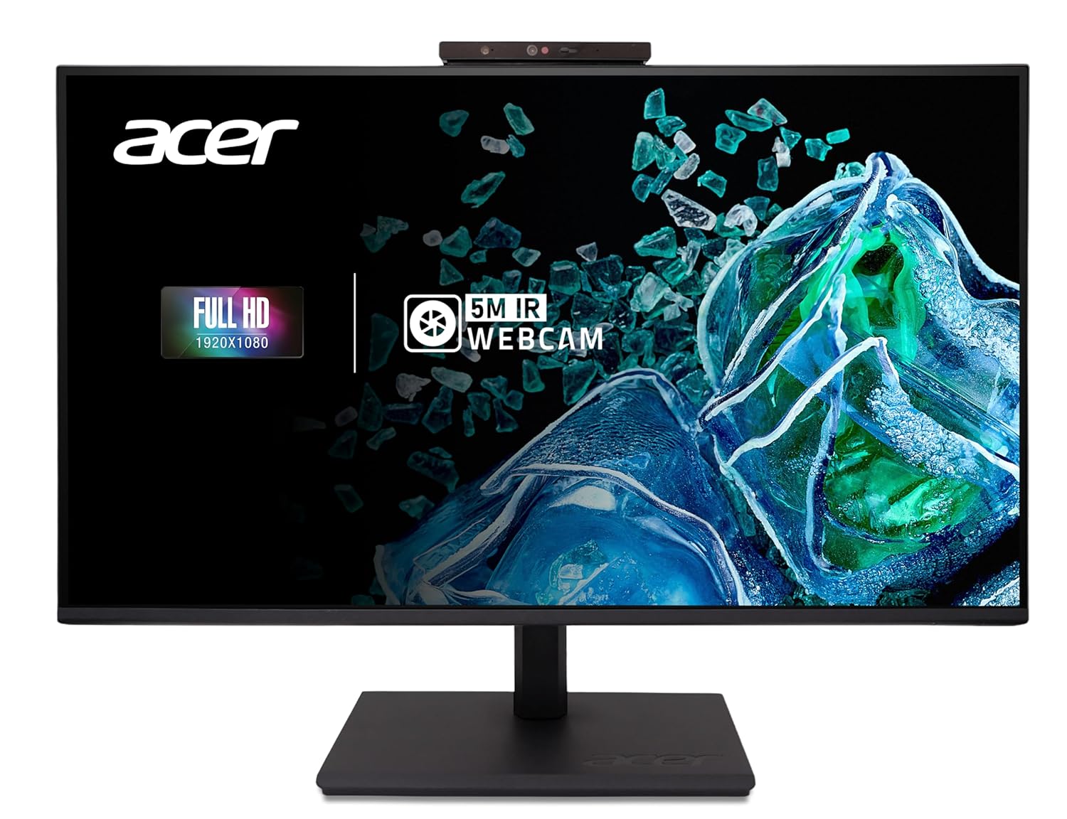 Acer B247Y D6 23.8 Inch IPS Full HD Backlit LED LCD Monitor I IR 5M Adjustable Webcam with Human Presence Detection, 120Hz, Height Adjustment and Pivot, HDMI, VGA, DP, USB 3.2 HUB I Stereo Speakers