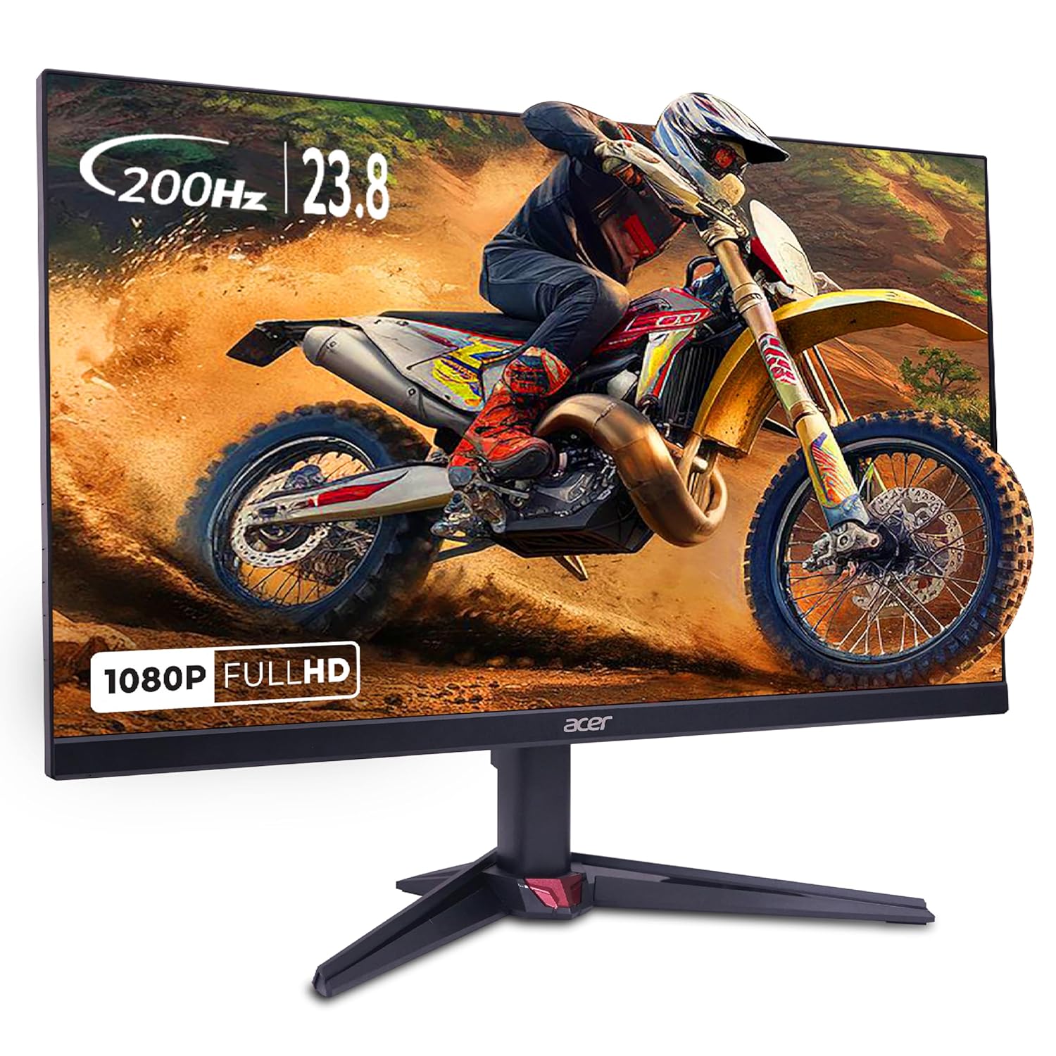 Acer Nitro VG240Y X1 23.8 Inch IPS Full HD Backlit LED Gaming Monitor I 0.5 MS Response I 200Hz Refresh Rate I SRGB 99%, HDR 10 I 2xHDMI, 1xDP I Stereo Speakers I AMD FreeSync Premium I Eye Care
