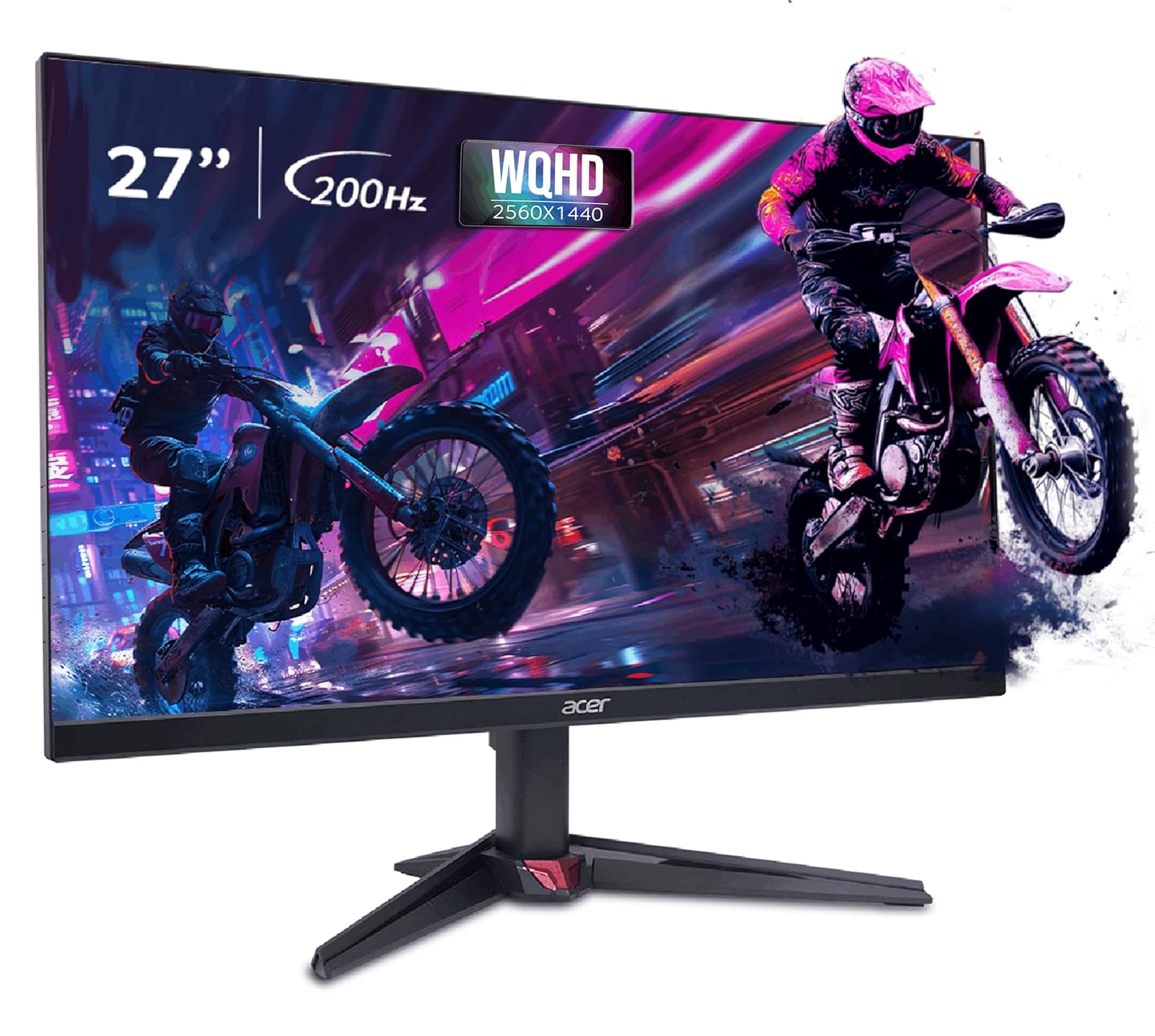 Acer Nitro VG270U X1 | 27 Inch WQHD (2560×1440) IPS Gaming Monitor | 200 Hz Refresh Rate | 0.5 ms Response | AMD FreeSync Premium | HDR10 | DCI-P3 90% | 2×HDMI 2.0, 1 x DP 1.4 | Speakers I Eye Care
