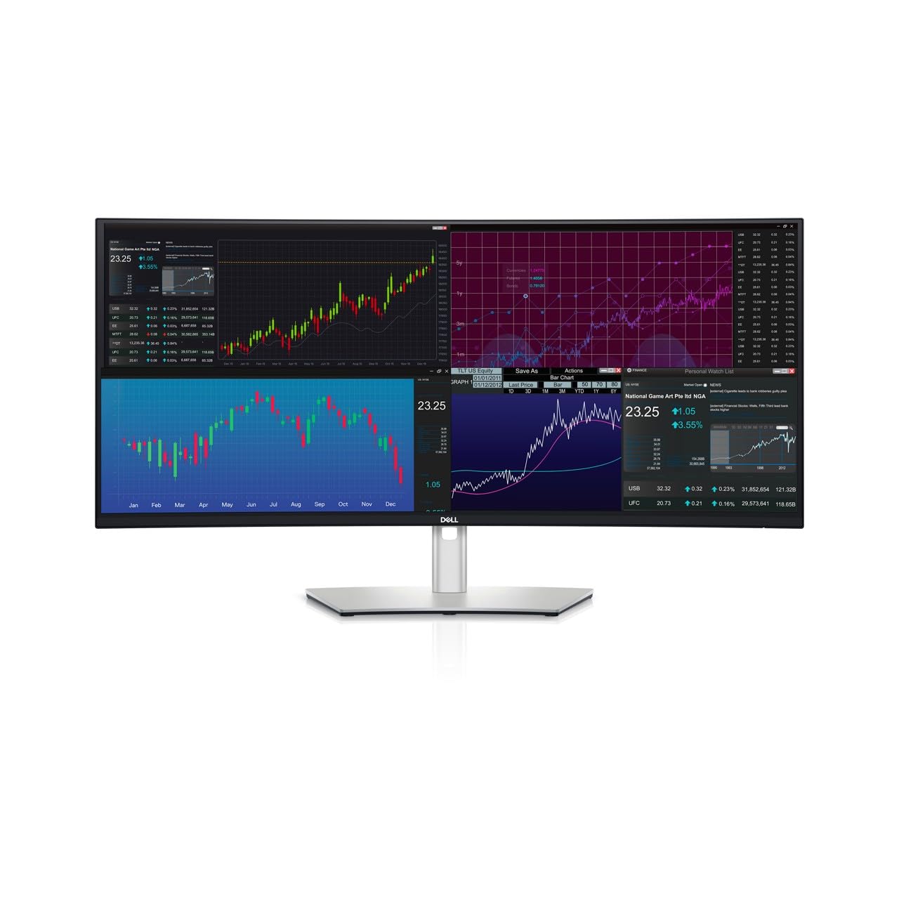 Dell 38" (96.52 cm) UltraSharp Curved USB-C Hub Monitor-U3824DW, Resolution 3840x1600@60Hz, 2xHDMI(2.1), 2X DisplayPort(1.4), 4xUSB Type-C 3.2 Gen 2, Audio Line Out, 5xUSB Type-A, RJ45 Port, Speakers