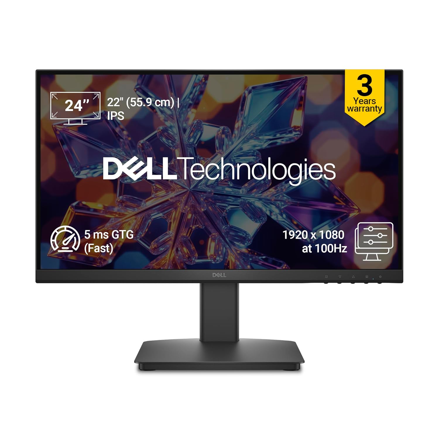 Dell 21.5" SE 2226 Hx - Ips Ips Panel | FHD | 100 Hz| HDMI | Vga ports | Wall mount option | 3 side borderless | Tilt stand | Amd Free Sync