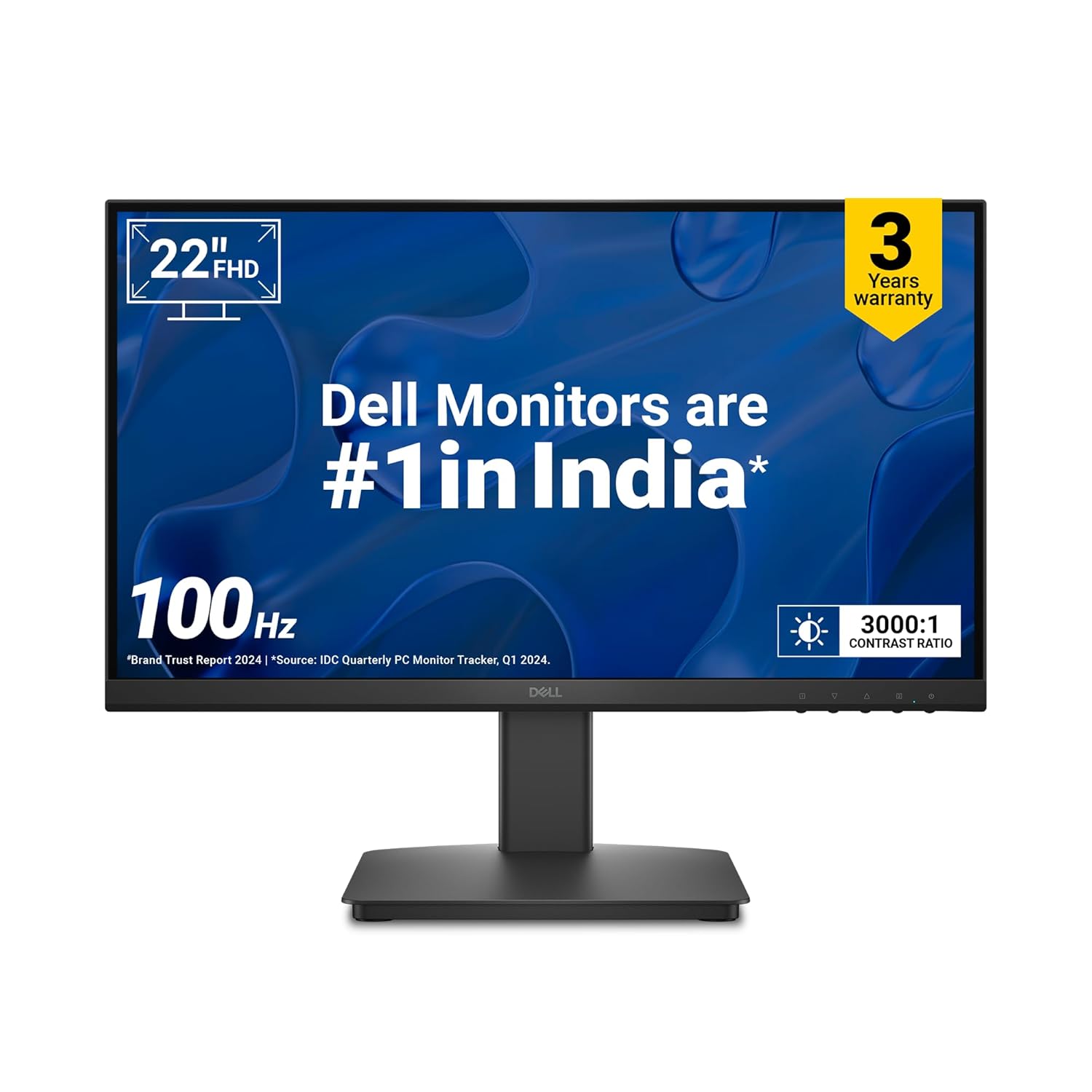 Dell 21.5" SE 2225 Hm Va Panel | FHD | 100 Hz| HDMI | Vga ports | Wall mount option | 3 side borderless | Tilt stand | Amd Free Sync