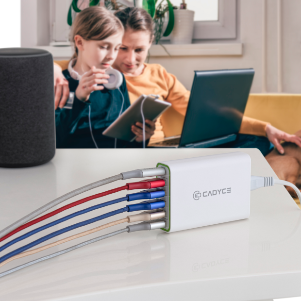 Cadyce CA-6UCWC – 60W 6-Port USB Wall Charger