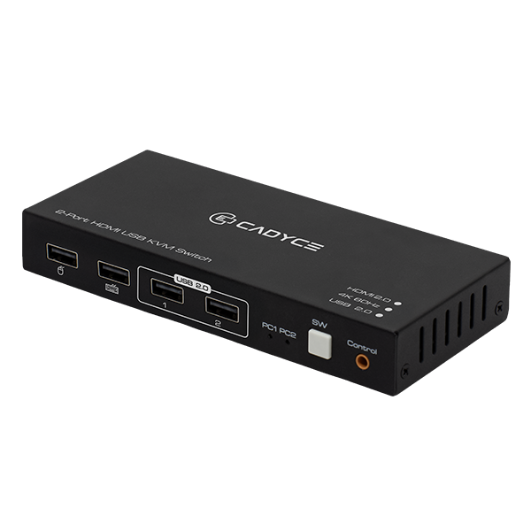 Cadyce CA-UHDK220 – 2-Port USB HDMI KVM Switch